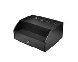 PU Leather Wooden Desk Decor Cosmetic Storage Box with Drawer - Black