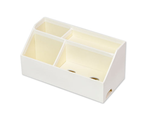 4 Compartments Cosmetic Home Essentials Organizer Storage Box - White