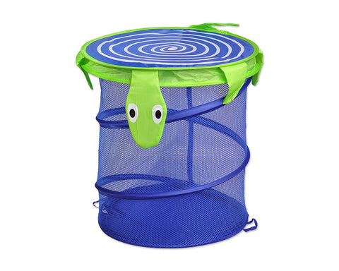 Cartoon Tortoise Foldable Pop-up Laundry Hamper - Blue