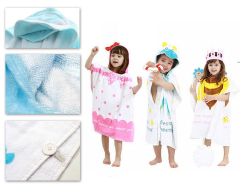 1.2 meters Cartoon Bathrobe Cloak for Kids