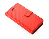 Twill Series iPhone 5 and 5S Flip Leather Case - Red