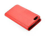 Twill Series iPhone 5 and 5S Flip Leather Case - Red