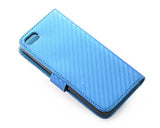 Twill Series iPhone 5 and 5S Flip Leather Case - Blue