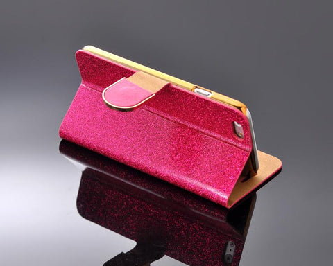 Twinkle Series iPhone 6 and 6S Flip Leather Case - Magenta