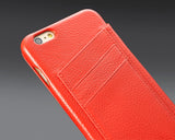 Eyelet Series iPhone 6S Plus Flip Genuine Leather Case - Red