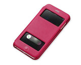 Eyelet Series iPhone 6S Plus Flip Genuine Leather Case - Magenta