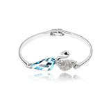 Swan Blue Crystal Bangle