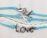 Vintage Series Leather Rope Infinity Bracelet - Blue