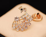 Peafowl Crystal Brooch Pin