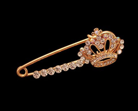 Princess Crown Crystal Brooch Pin