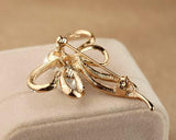 Pearl Ribbon Crystal Brooch Pin