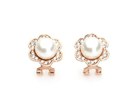 Flower Pearl Earrings Studs for Women