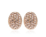 Sparkle Oval Crystal Clip On Earrings for Girls