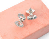 Sparkle Bowknot Crystal Stud Earrings for Women