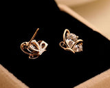 Rise Butterfly Crystal Stud Earrings for Women