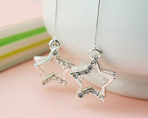 Dangle Earrings Star Shaped Crystal Hook Earrings