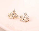 Lovely Crown Crystal Stud Earrings for Women