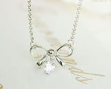 Lovely Bow-knot Crystal Necklace