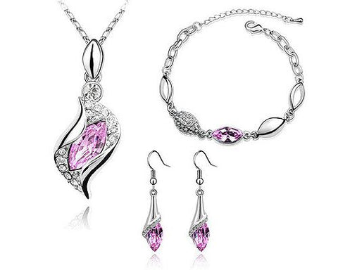 Classic Series Crystal Jewelry Set - Pink