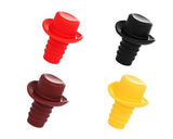 Hat Shaped Wine Bottle Stopper - Set of 4