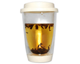 Double Walled Coffee Glasses with Lid 350ml