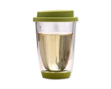 Double Walled Coffee Glasses with Lid 350ml