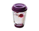 Double Walled Coffee Glasses with Lid 350ml