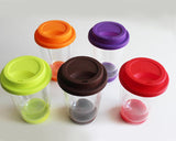 Double Walled Coffee Glasses with Lid 350ml