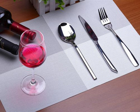 6 Pcs Colorful Insulated Stain Free Table Placemat - Brown