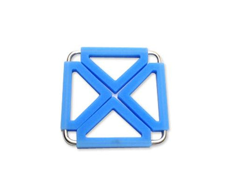 Modern Foldable Heat Resistant Silicone Table Drink Coaster - Blue