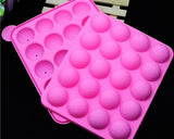 Silicone Ball Shapes Baking Mold with Sticks - Pink