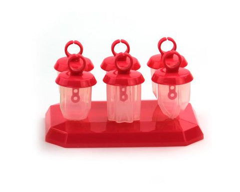 Reusable Mini Ice Pop Molds Set of 6 - Red