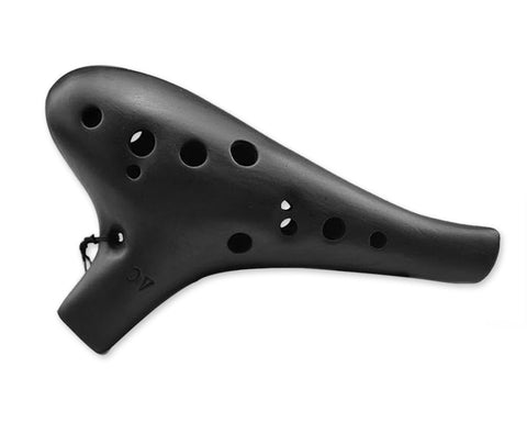 Handcrafted 12 Holes Alto C Ocarina - Black