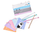 Funny Cats Stationery Set with Pencil Case, Pens and Sticky Notes - C