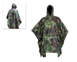 Heavy Duty Camo Rain Poncho - Woodland