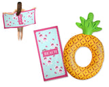 Giant Pineapple Inflatable Pool Float and Beach Towel - Flower