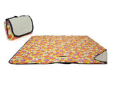 Foldable Outdoor Picnic Blanket - Orange Flower