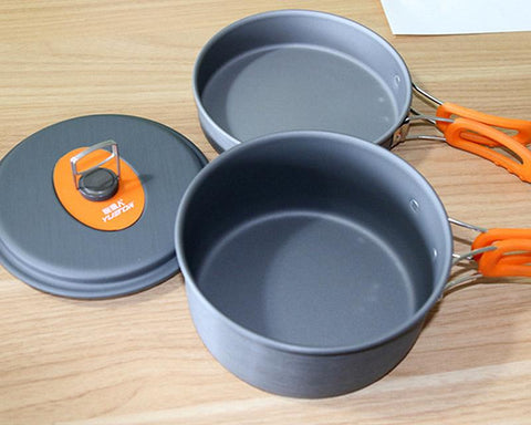 8 Pieces Portable Camping Cookware Set