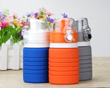 500ml Travel Silicone Folding Water Bottle for Outdoor - Grey