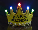 10 Pcs 5 Bulbs Happy Birthday Printed LED Crowns