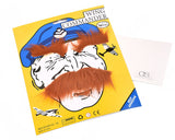 Self Adhesive Fake Mustaches and Eyebrow Set for Costume Party - Brown