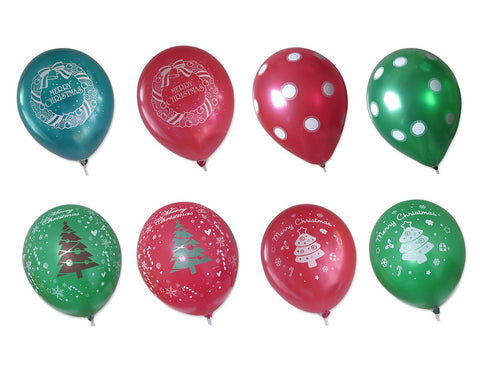 10 Pcs 12" Christmas Latex Balloons