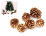 6 Pcs Pinecone Ornament for Christmas Tree - Brown