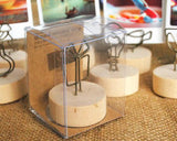 2&quot; Paper Photo Clip Memo Card Wood Base Holder Table Decor - Gift