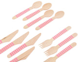 Party Tableware Kit - Paper Plate, Cup, Cutlery, Straw, Napkin - Pink