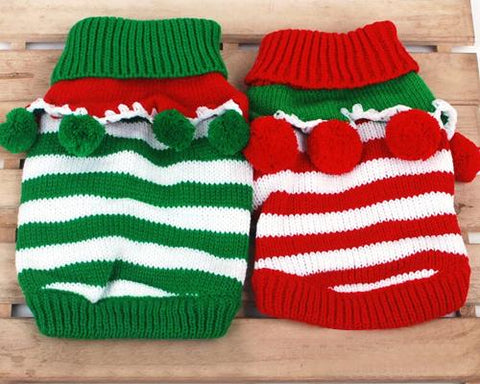 Christmas Cute Pet Striped Knitted Dog Sweater