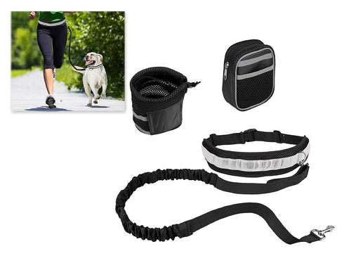 Walk the Dog Hands Free Dog Leash Set with Waist Belt and Pouch