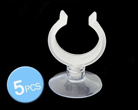 5 Pcs Clear Suction Cup Aquarium Airline Tube Holders Clips Clamps