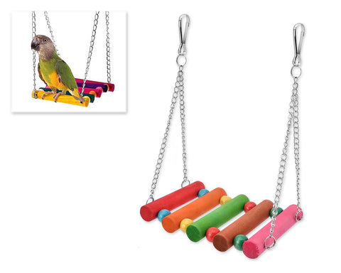 Colorful Wooden Pet Toy Bird Swing Toy Ladders