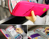 Multi-function Zipper Passport Wallet - Pink